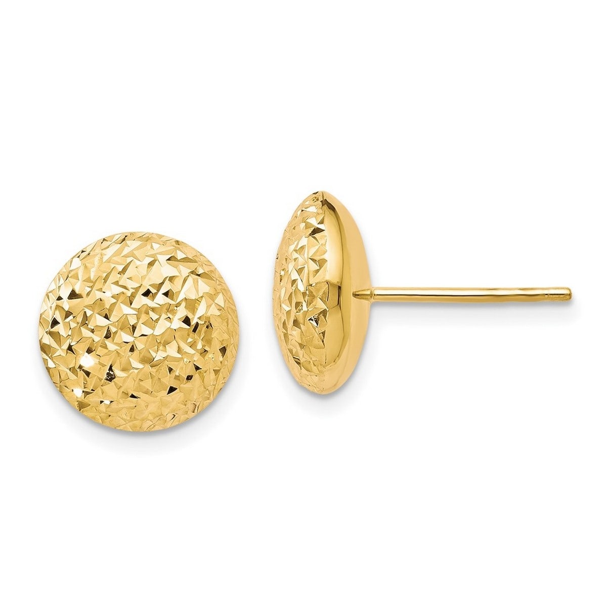Curata 10K Yellow Gold Sparkle Cut Post Earrings