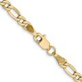 Curata 10K 3.5Mm Semi Solid Figaro Chain Bracelet 8 Inch
