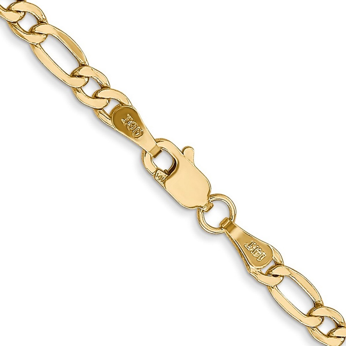 Curata 10K 3.5Mm Semi Solid Figaro Chain Bracelet 8 Inch