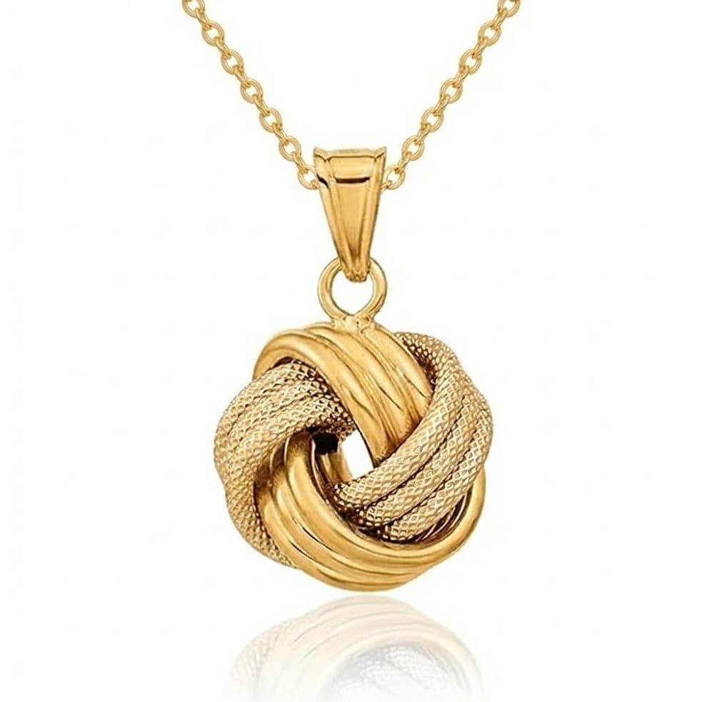 Curata 14K Yellow Gold 18 Satin Round Guardian Angel Medal Pendant Necklace Necklace