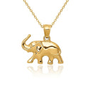 Curata 14K Yellow Gold 18 Polished Good Luck Elephant Pendant Necklace 16.6X17.5Mm
