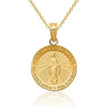 Curata 14K Yellow Gold Solid Satin Polished Not Engraveable Miraculous Medal Pendant Necklace Measures 12X12Mm Jewelry Gifts For