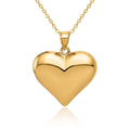 Curata 14K Yellow Gold Hollow Polished Puffed Heart Pendant Measures 22.5X24.8Mm