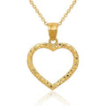 Curata 14K Yellow Gold Polished Sparkle Cut Nugget Heart Pendant Measures 15X20.7Mm