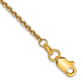 Curata 10K Yellow Gold 9 Inch 1.3Mm Diamond Cut Cable Chain Anklet Ankle Bracelet For Women