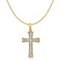 Curata 10K Or 14K Yellow White Or Rose Gold 18 0.10 Cttw Genuine Diamond Beaded Flared Cross Necklace