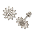 Curata 14K Gold Cubic Zirconia Textured Sun Flower Screw Back Earrings White