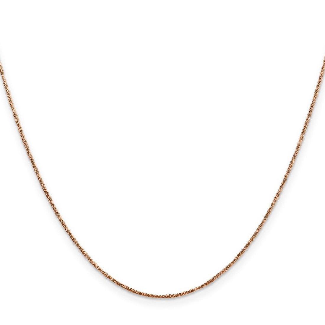 Curata 14K Rose Gold Solid 0.7Mm Diamond Cut Ropa Chain Necklace Options 16 18 20 24