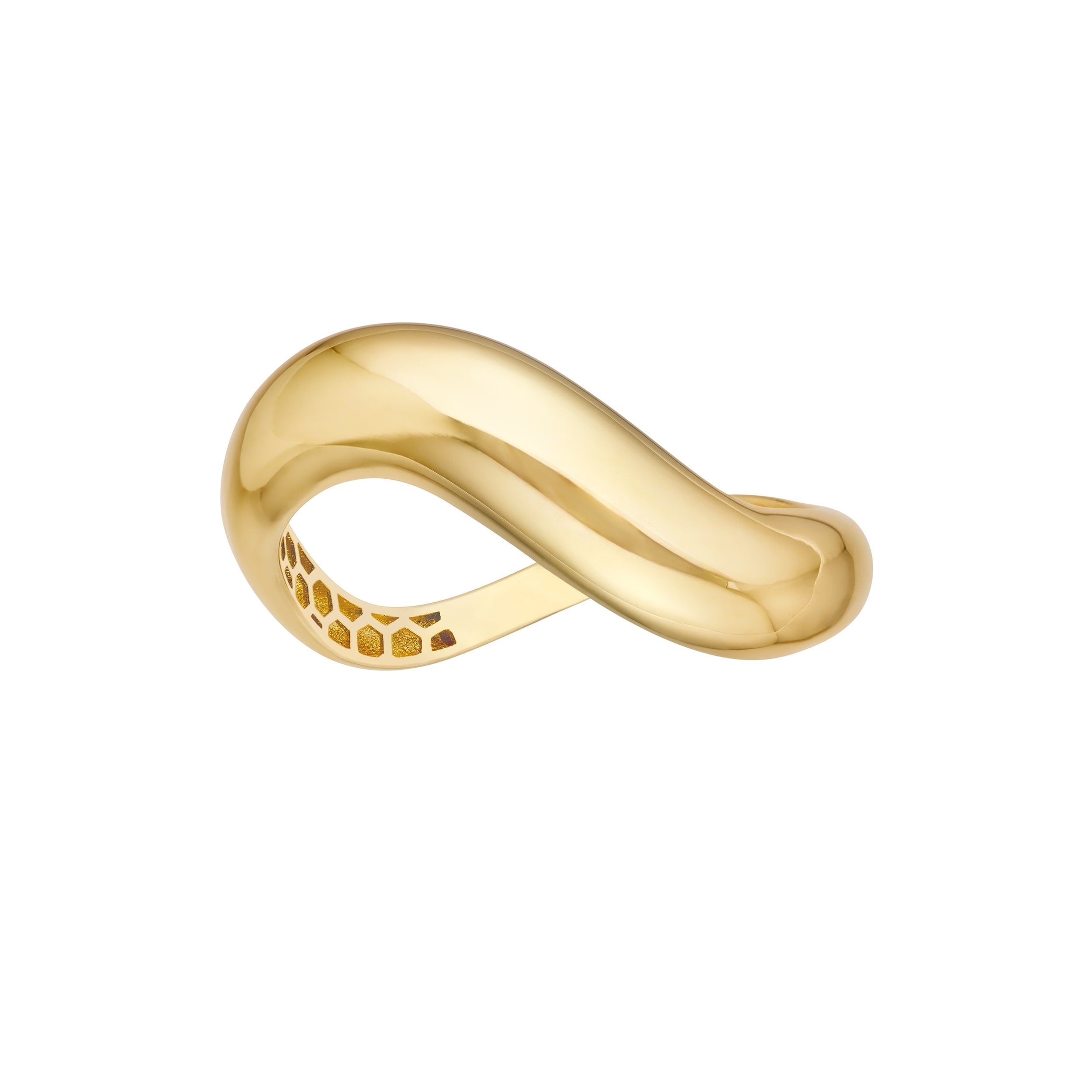 Curata 14K Yellow Or White Gold Puffed Polished Swirl Band Ring