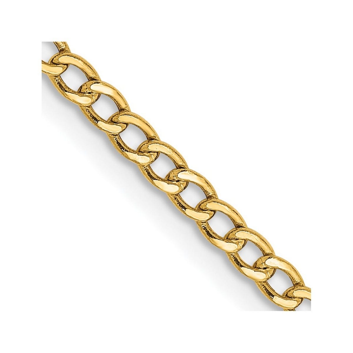Curata 14K 2.5Mm Semi Solid Curb Link Chain Bracelet 9 Inch