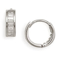 Curata 14K Gold Baguette Cubic Zirconia Hinged Hoop Clip In Earrings