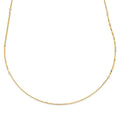 Curata 14K Italian Yellow Gold 2Mm Polished And Brushed Fancy Bead Necklace 36