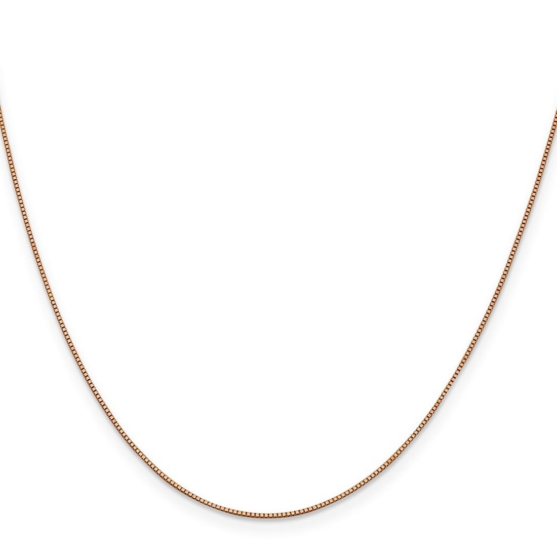 Curata 14K Rose Gold Diamond Cut 0.6Mm Box Chain Necklace Lobster Option 16 18 20 24