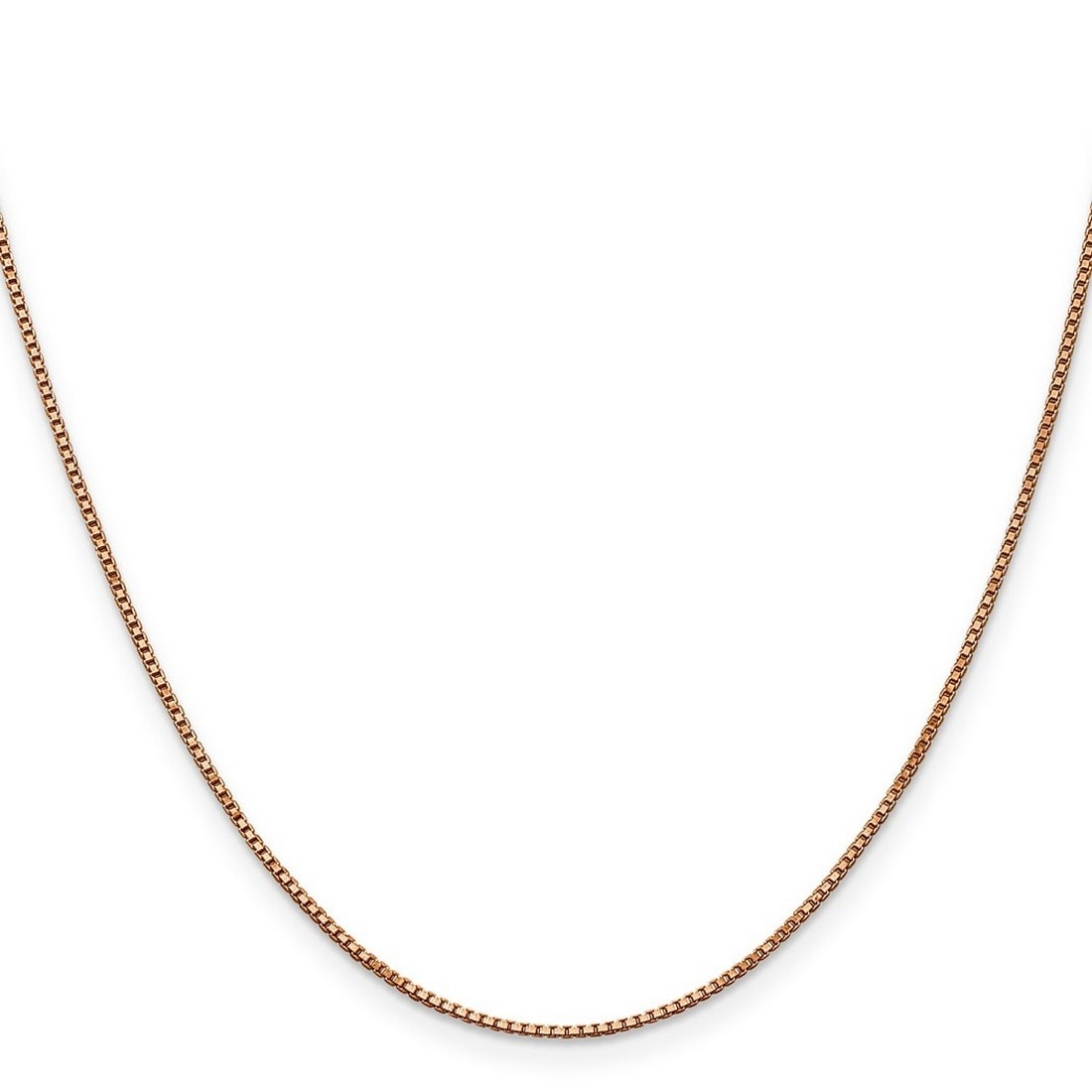 Curata 14K Rose Gold Diamond Cut 1Mm Box Chain Necklace Lobster Option 16 18 20 24