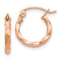 Curata 14K Rose Gold Twisted Hoop Earrings