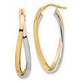 Curata 15.51Mm 14K Two Tone Polished Oval Double Hoop Earringss
