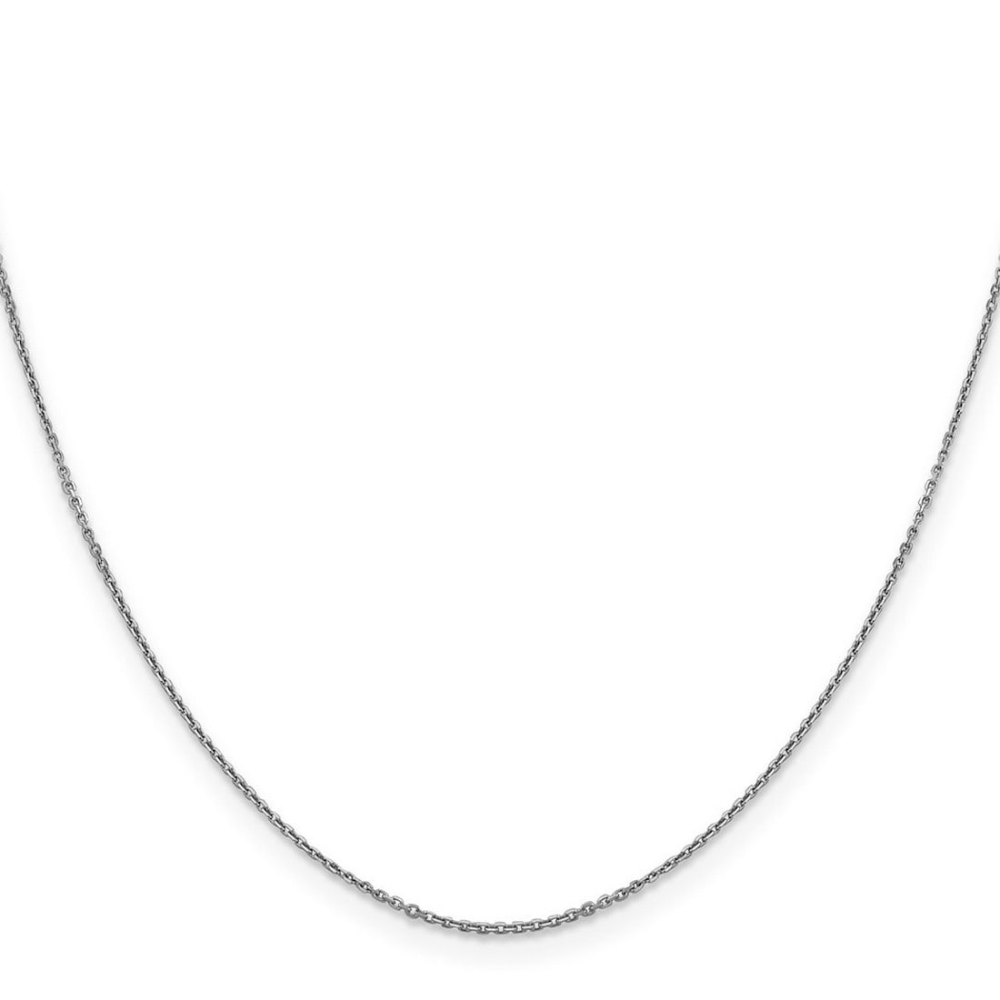 Curata 14K White Gold 0.9Mm Diamond Cut Cable Chain Necklace Options 16 18 20 22 24 26 30
