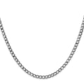 Curata 14K White Gold 3.35Mm Semi Solid Curb Chain Necklace Options 16 18 20