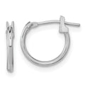 Curata 14K White Gold Polished Hinged Post Hoop For Boys Or Girls Earrings Measures 10X12Mm