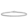 Curata 14K White Gold Hollow Polished Lightweight Lobster Claw Closure 2.5Mm Semi Solid Curb Link Chain Bracelet 7 Inch