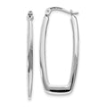 Curata 14K White Gold Hollow Hinged Post Polished 2.25Mm Rectangle Hoop Earrings Measures 34X15Mm