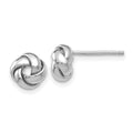 Curata 14K White Gold Polished Knot Post Earrings