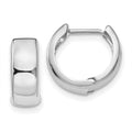 Curata 14K White Gold Polished Hinged Hoop Earrings