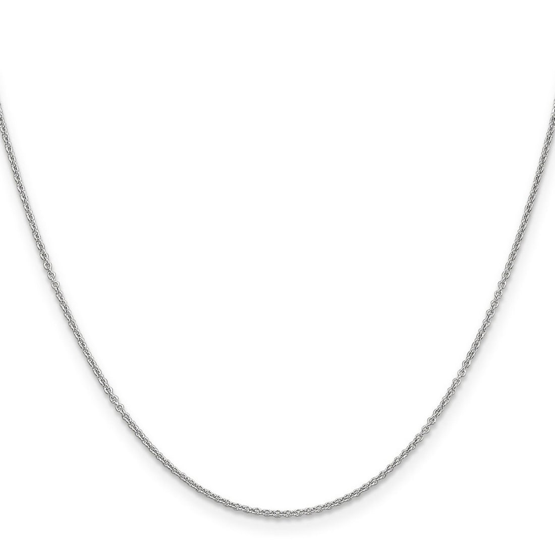 Curata 14K White Gold Solid 0 .7Mm Cable Chain Necklace Lobster Options 16 18 20 24