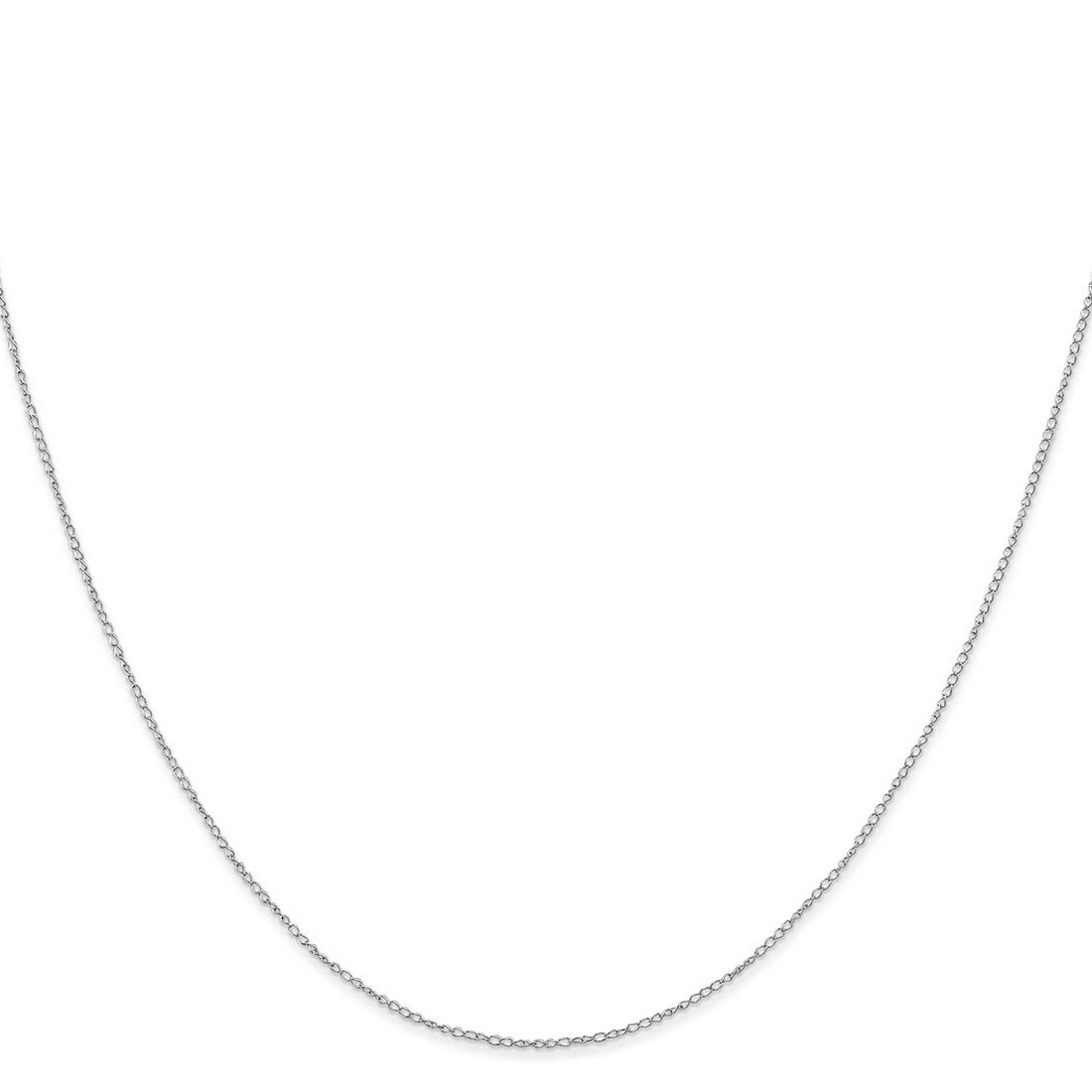 Curata 14K White Gold Solid 0.42Mm Carded Curb Chain Necklace Options 16 18 20 24