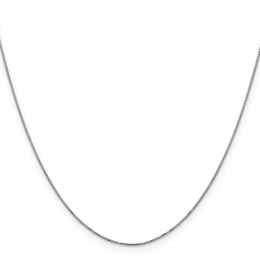 Curata 14K White Gold Solid 0.5Mm Baby Box Chain Necklace Options 16 18 20 24