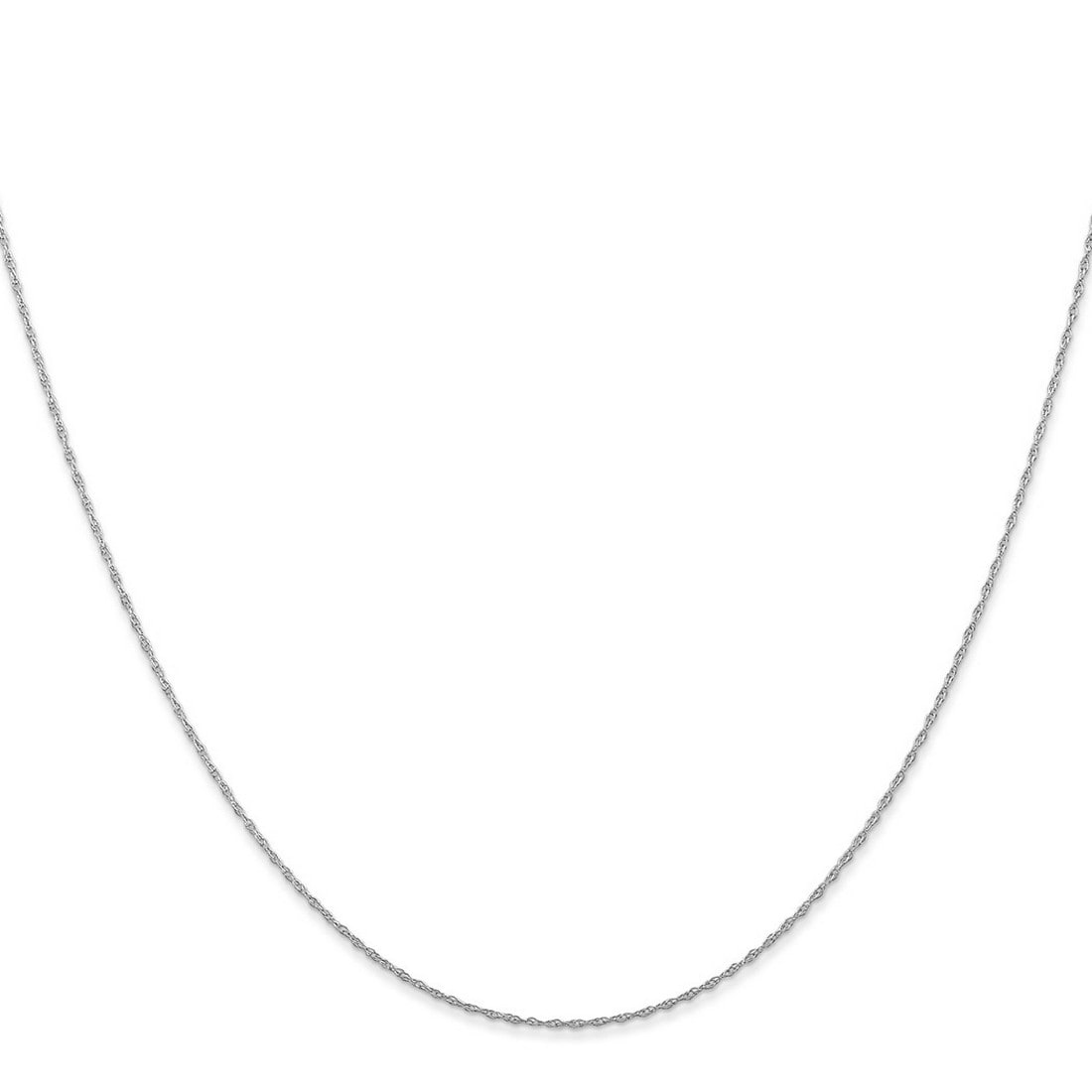 Curata 14K White Gold Solid 0.5Mm Carded Cable Rope Chain Necklace Options 16 18 20 24
