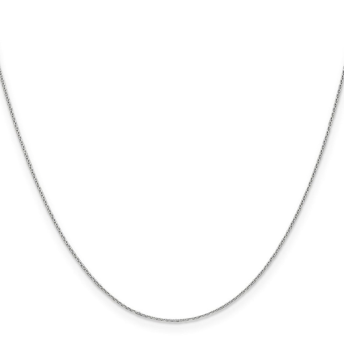 Curata 14K White Gold Solid 0.65Mm Diamond Cut Cable Chain Necklace Options 16 18 20 22 24