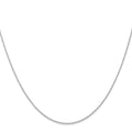 Curata 14K White Gold Solid 0.6Mm Carded Cable Rope Chain Necklace Options 16 18 20 24