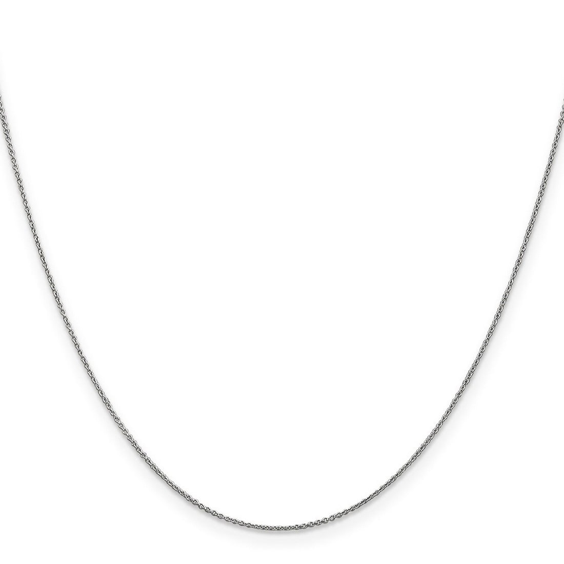 Curata 14K White Gold Solid 0.6Mm Diamond Cut Cable Chain Necklace Options 16 18 20 24