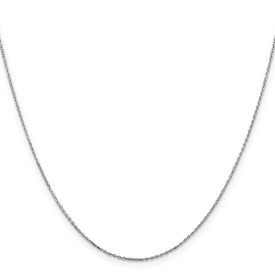 Curata 14K White Gold Solid 0.8Mm Diamond Cut Light Cable Chain Necklace Options 16 18 20 22 24 26 30