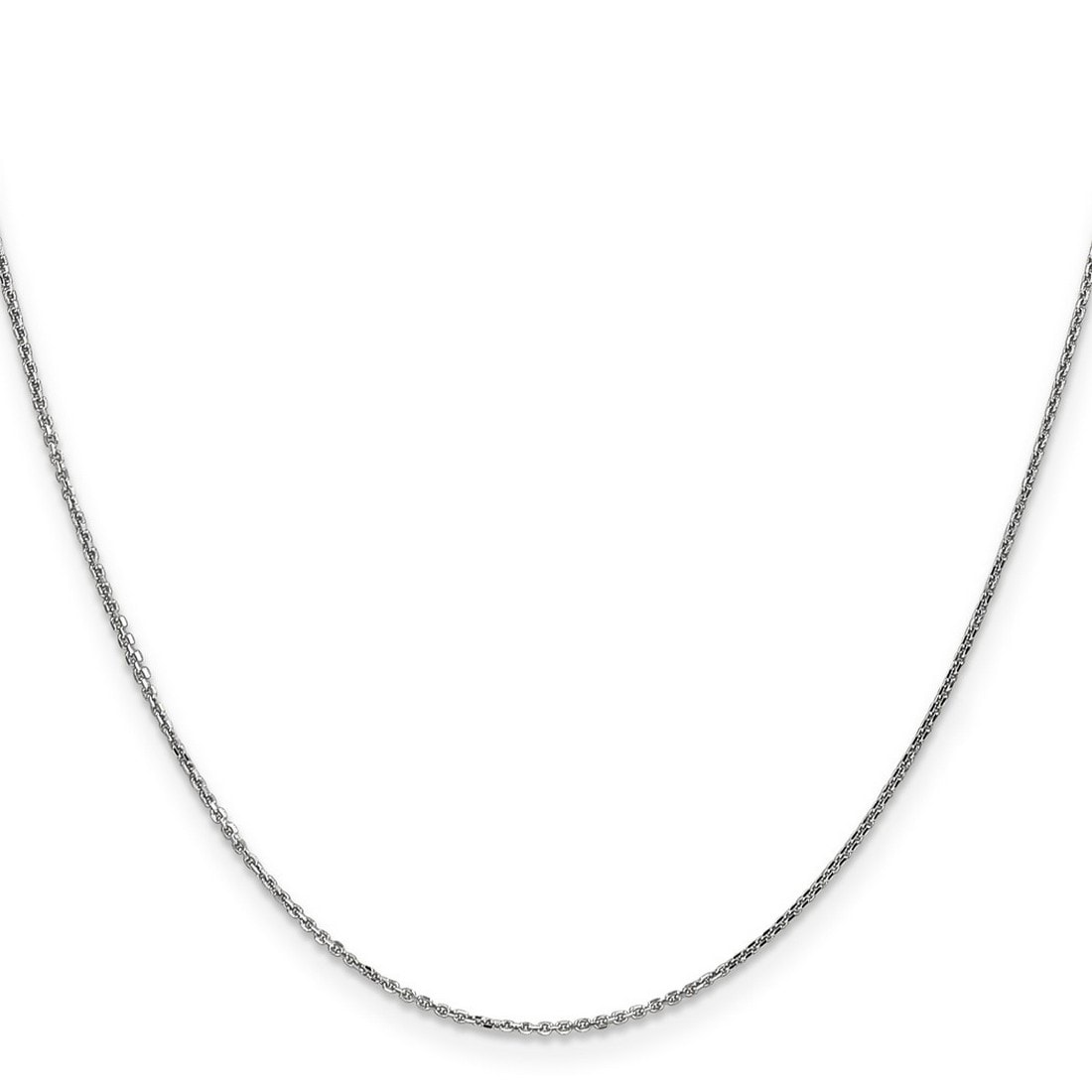 Curata 14K White Gold Solid 0.95Mm Diamond Cut Cable Chain Necklace Options 22 26