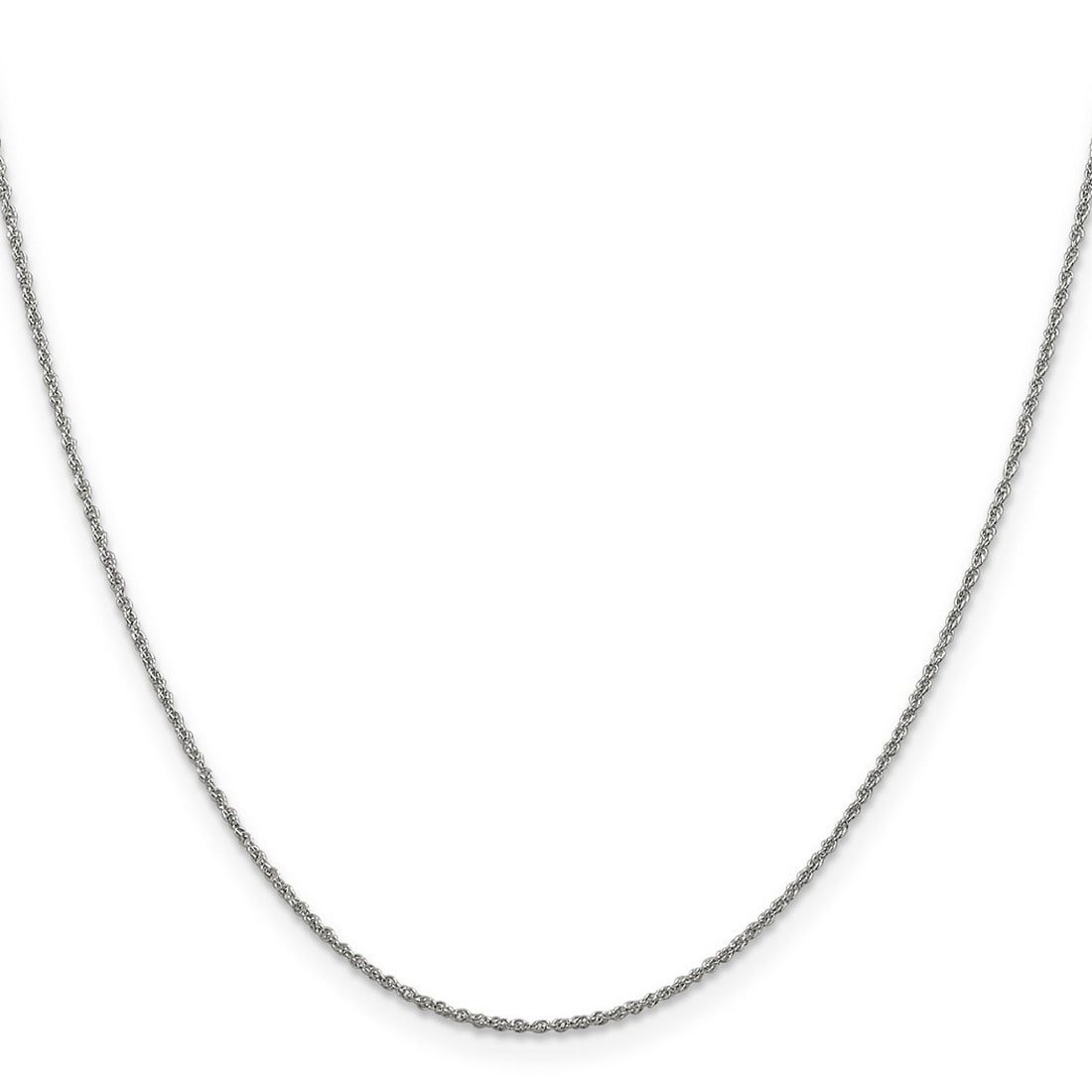 Curata 14K White Gold Solid 1.1Mm Baby Rope Chain Necklace Options 16 18 20 24 30