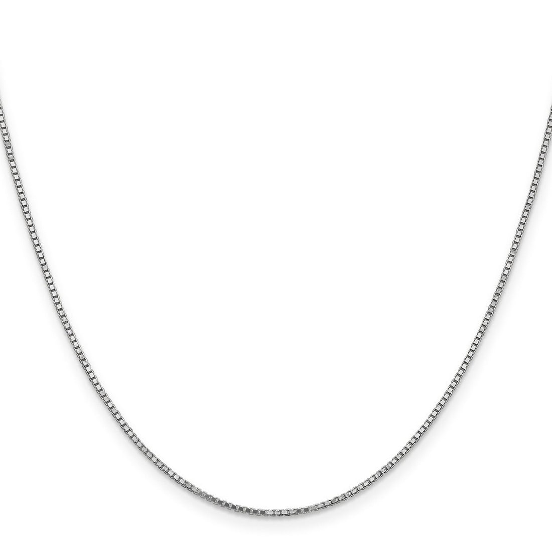 Curata 14K White Gold Solid 1.1Mm Box Chain Necklace Options 16 18 20 22