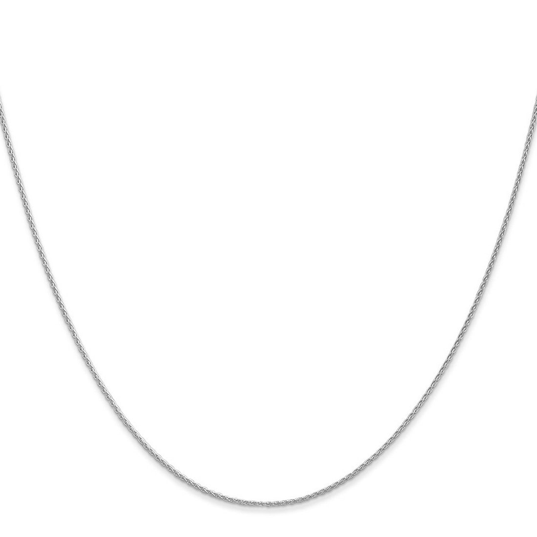 Curata 14K White Gold Solid 1Mm Round Wheat Chain Necklace Options 16 18 20 22 24 30
