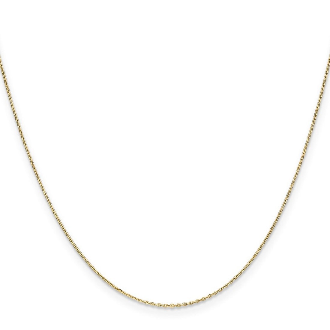 Curata 14K Yellow Gold 0.8Mm Diamond Cut Cable Chain Necklace Options 16 18 20 24