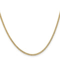 Curata 14K Yellow Gold 1.85Mm Semi Solid Curb Link Chain Necklace Options 16 18 20 22 24 28