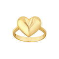 Curata 14K Yellow Gold 15Mm Bold Puffed Heart Statement Ring