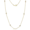 Curata 14K Yellow Gold 16 Or 18 Cubic Zirconia By The Yard Station Necklace White