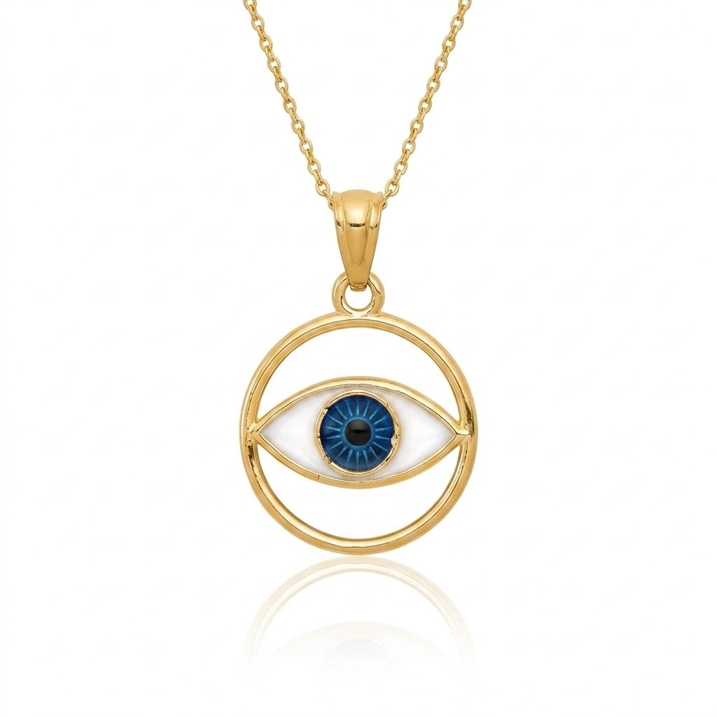Curata 14K Yellow Gold 18 Pittsburgh Steelers Logo Pendant Necklace Necklace