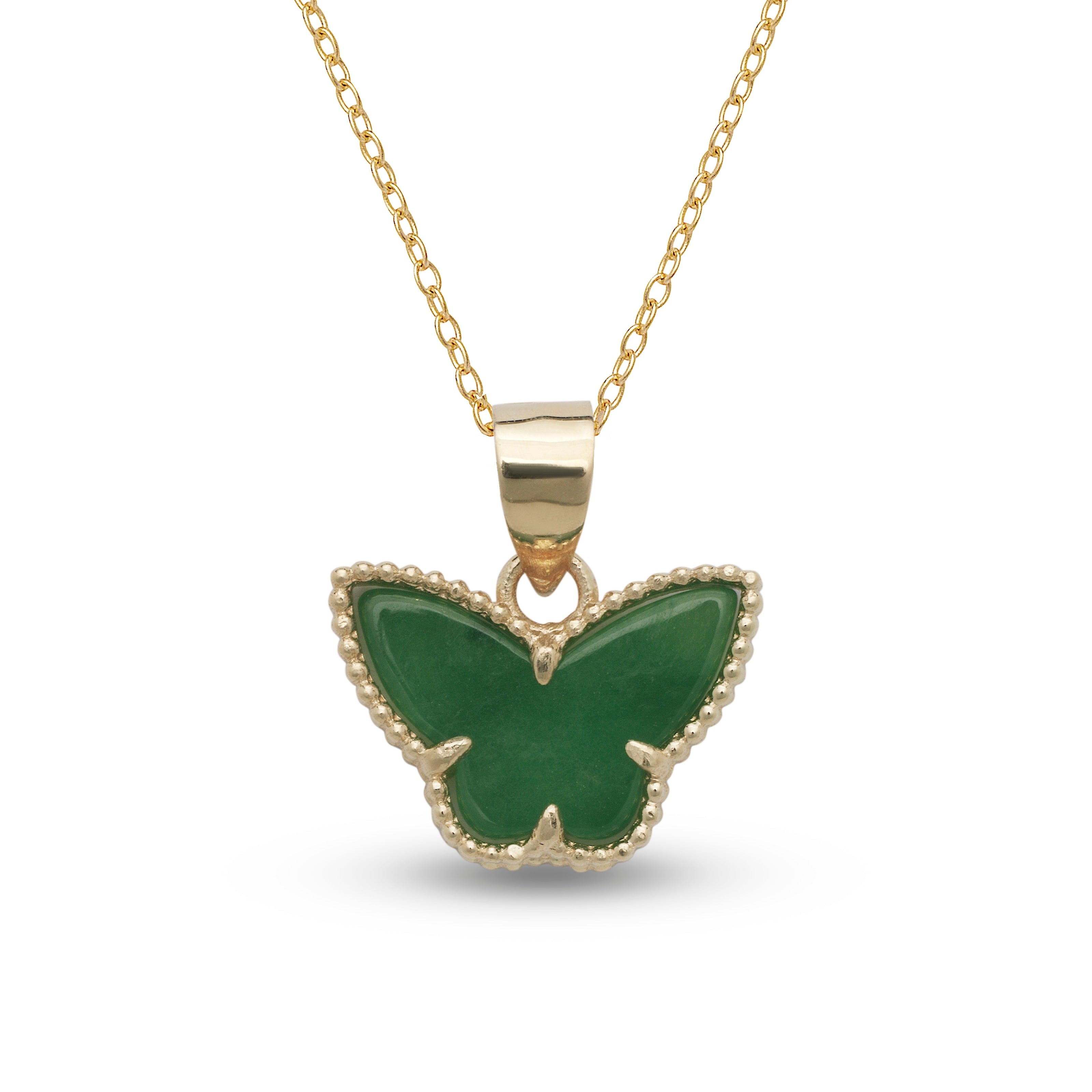 Curata 14K Yellow Gold 18 Dyed Green Jade Lucky Ram Circle Pendant Necklace 28Mm X 34Mm 28Mm X 34Mm