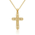 Curata 14K Yellow Gold 18 Filigree Squared Cross Pendant Necklace 18X30Mm