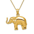 Curata 14K Yellow Gold Hollow Polished Elephant Pendant Measures 21.5X21.1Mm
