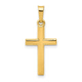 Curata 14K Yellow Gold 18 Polished Simple Latin Cross Pendant Necklace 27X12Mm