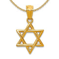 Curata 14K Yellow Gold Solid Polished Star Of David Pendant Measures 12X12Mm