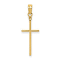 Curata 14K Yellow Gold 18 Solid Polished Stick Cross Pendant Necklace 20X10Mm